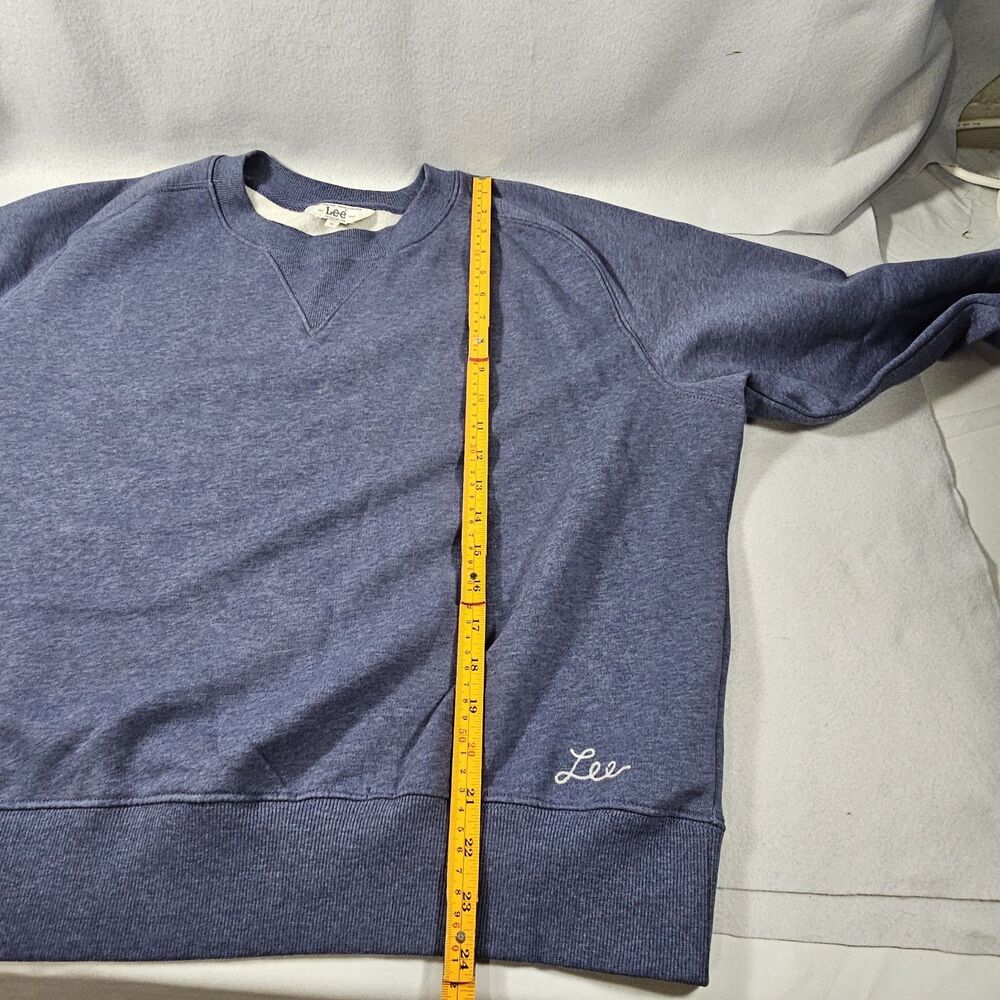 Vintage Lee Heavyweight Blue Size XL Pullover Sweatshirt Blank - Picture 8 of 9